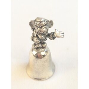 New England Collector's Society Silver Plated Disney Bell Santa Mickey